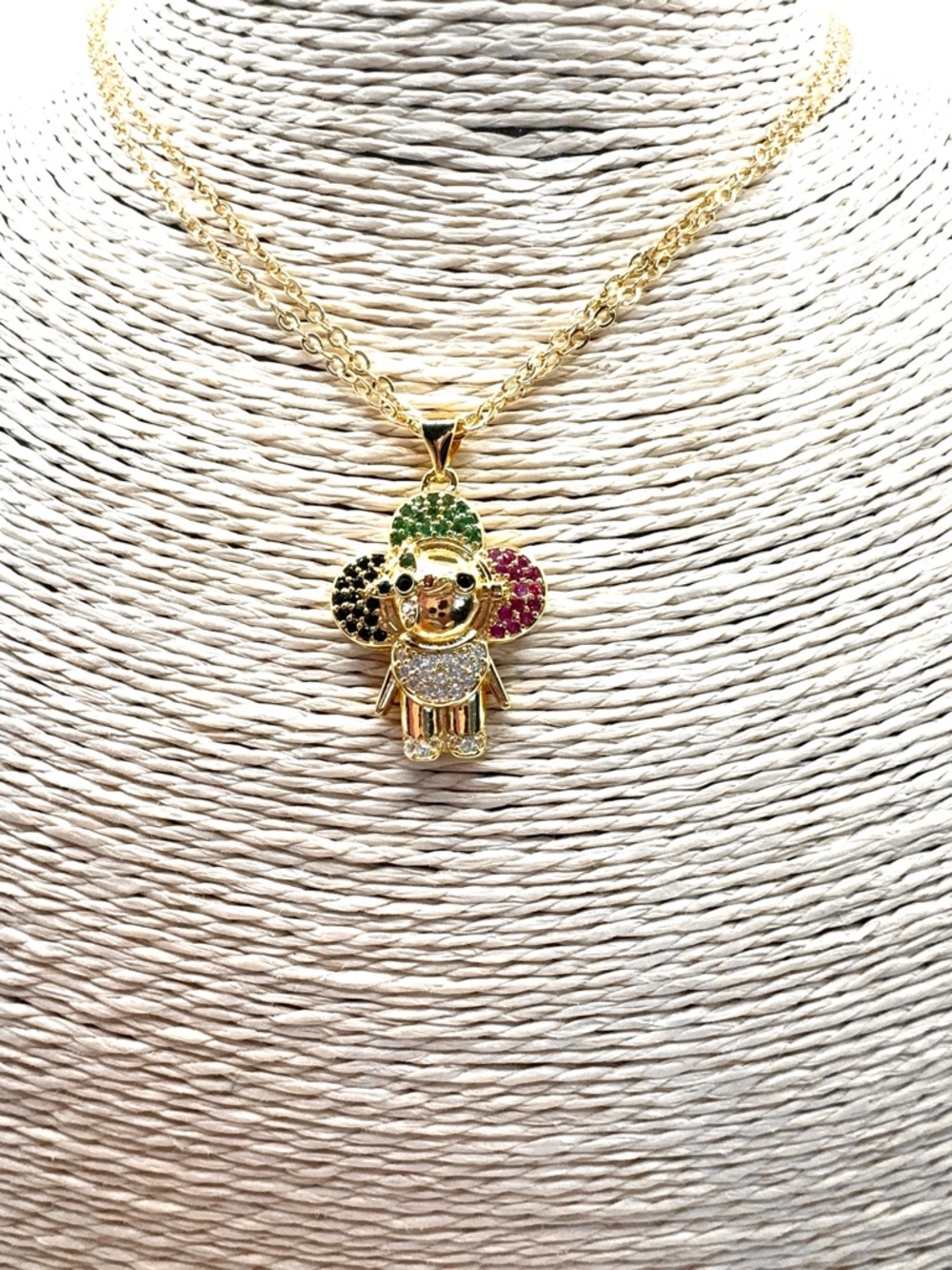 Multicolor Gold-Tone Pendant Necklace